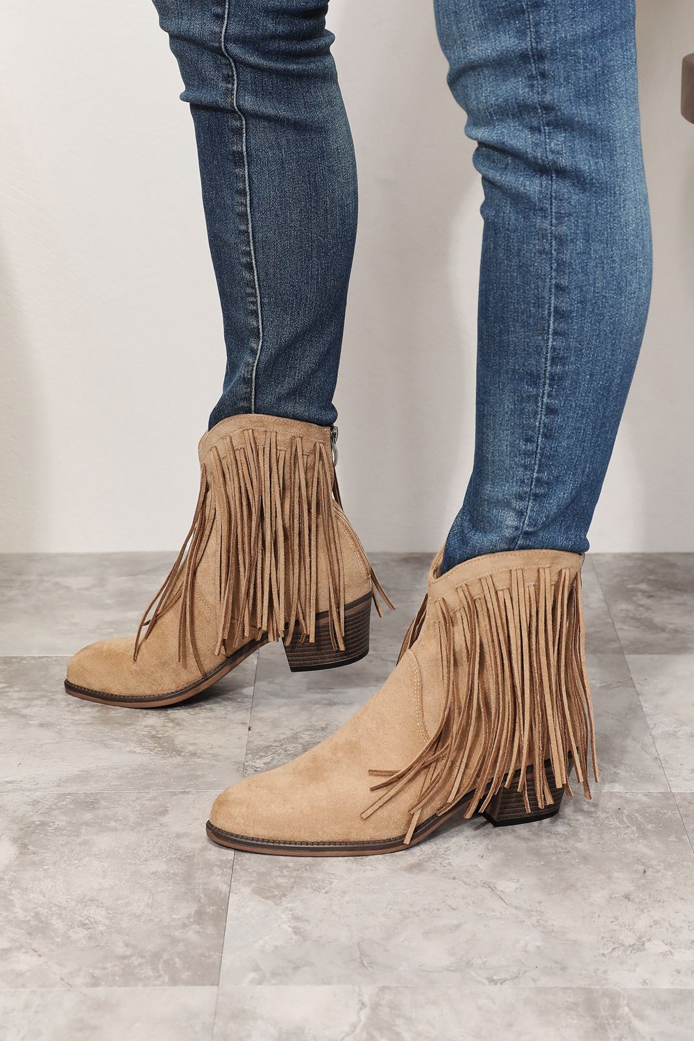 Legend Women's Fringe Cowboy Western Ankle Boots-Jewearrings