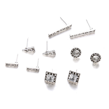 Fashionable And Simple Double Word Stud Earrings Geometry-Jewearrings