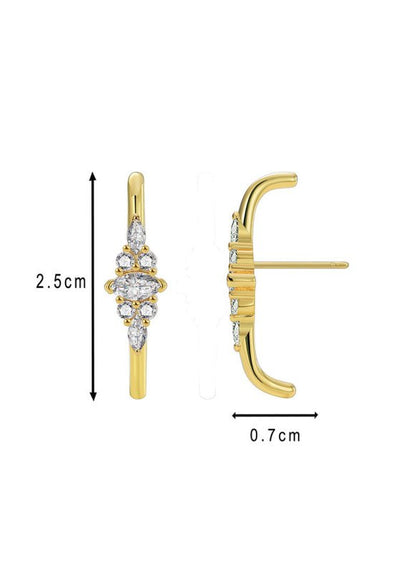 E0476 European And American Fashion Classy Brass Gold Plate Earrings-Jewearrings