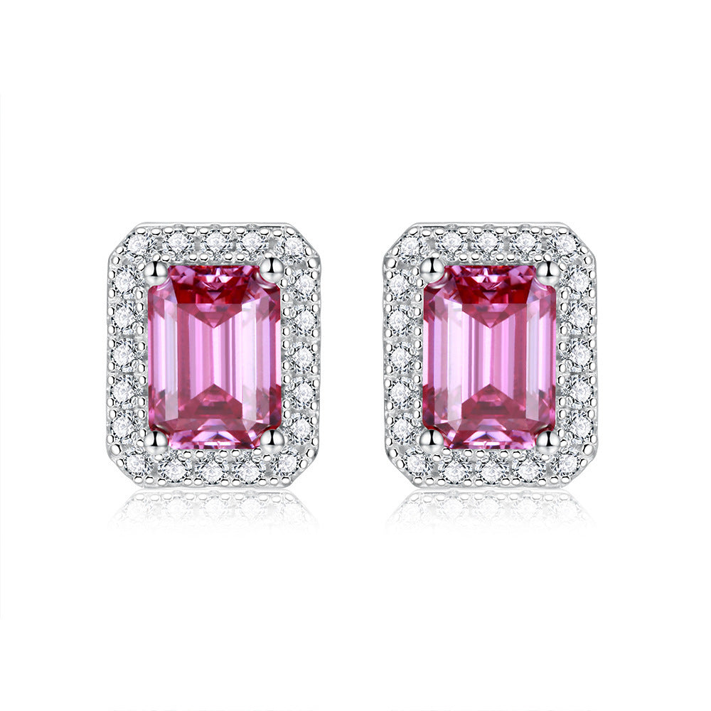 Women's Moissanite Emerald Cut Earrings-Jewearrings