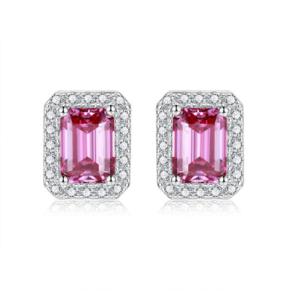 Women's Moissanite Emerald Cut Earrings-Jewearrings