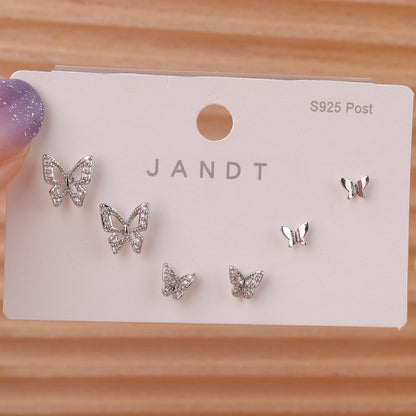 Sterling Silver Needle Stud Earrings For Women Simple Cute Earrings-Jewearrings