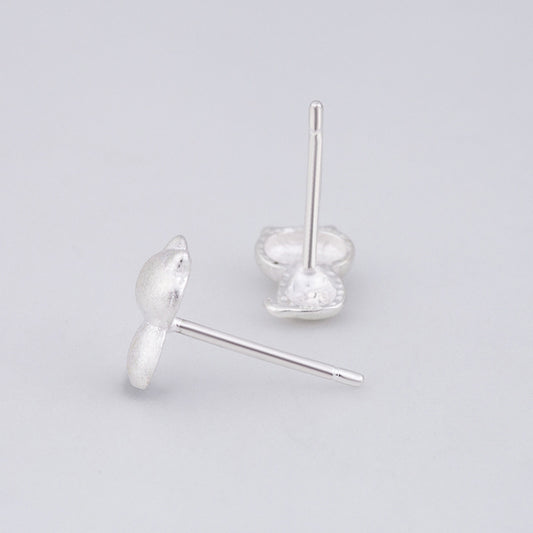 Silver-plated Ear Studs Women's Cute Kitty Earrings Small Animal Zodiac Women's Earrings-Jewearrings