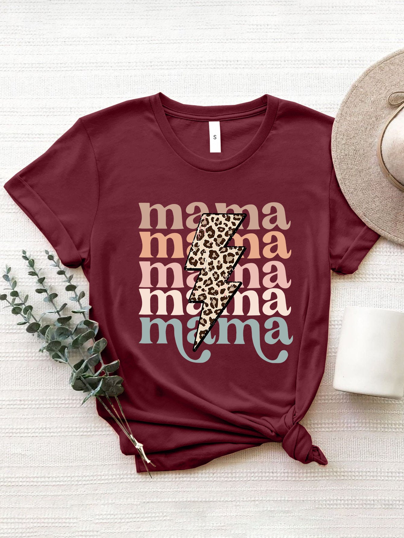 MAMA Round Neck Short Sleeve T-Shirt-Jewearrings