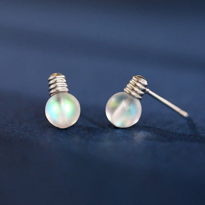 GenOptics Aura Fluorescent Gradient Beads Moonlighting S925 Sterling Silver Stud Earrings-Jewearrings