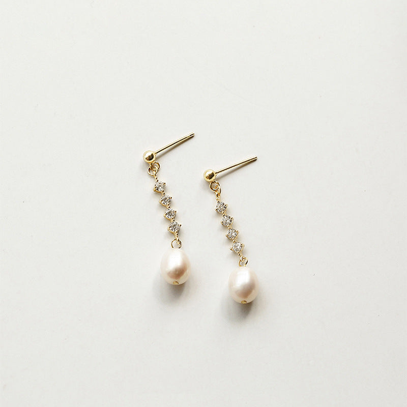 Pearl Earrings Women's Long Temperament-Jewearrings