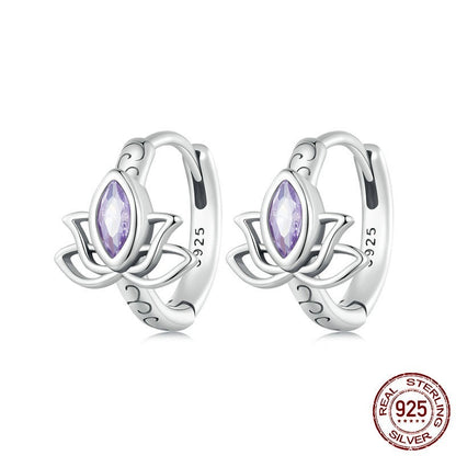 New Lotus Sterling Silver S925 All-match Earrings-Jewearrings