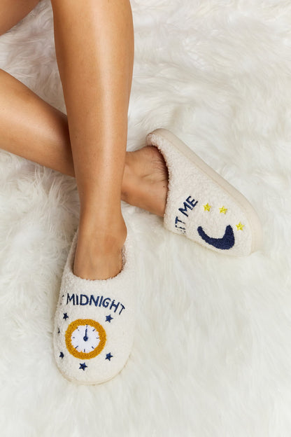 Melody Printed Plush Slide Slippers-Jewearrings