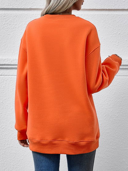 Faceless Gnomes Graphic Drop Shoulder Sweatshirt-Jewearrings