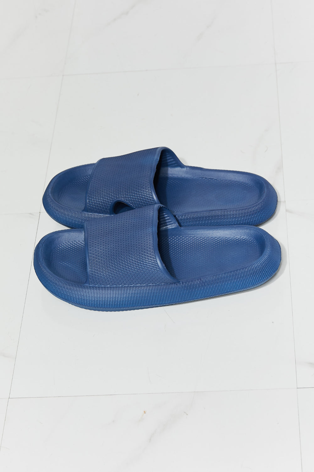 MMShoes Arms Around Me Open Toe Slide in Navy-Jewearrings