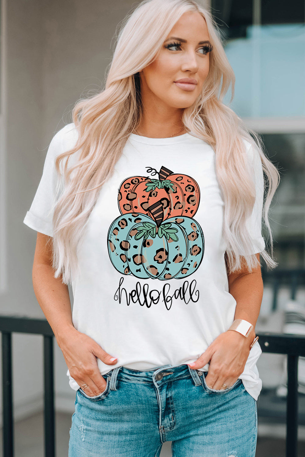 Pumpkin Graphic Short Sleeve T-Shirt-Jewearrings