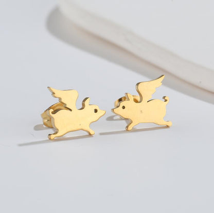 Cute Elf Animal Stud Earrings For Women Ins Style Personalized Earclip-Jewearrings