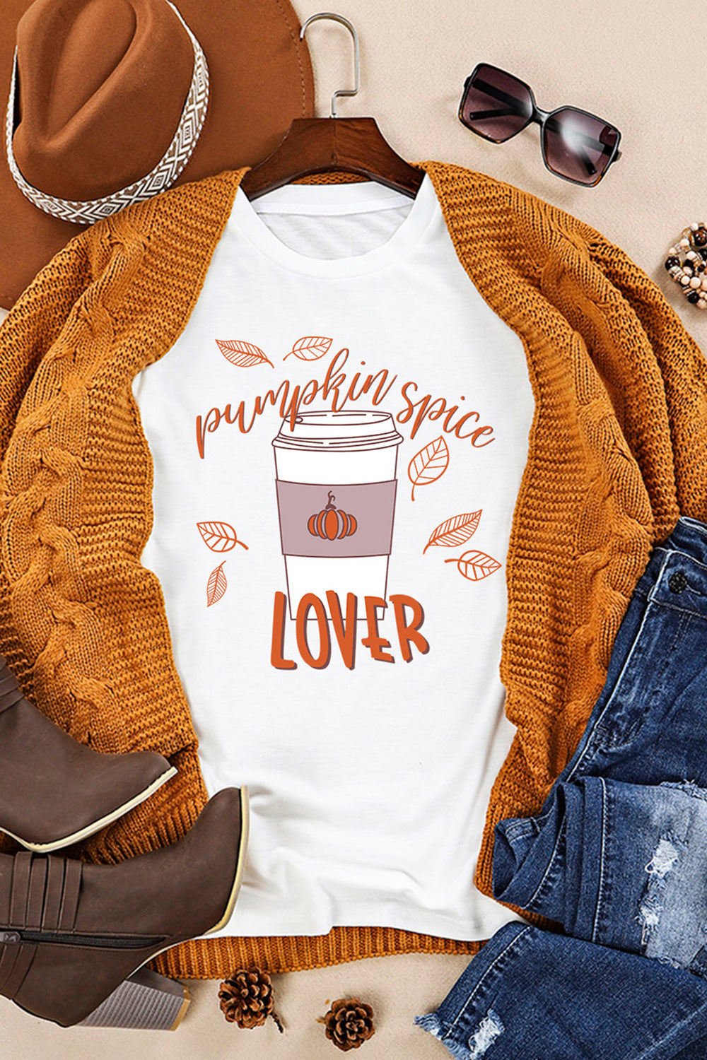 PUMPKIN SPICE LOVER Graphic T-Shirt-Jewearrings