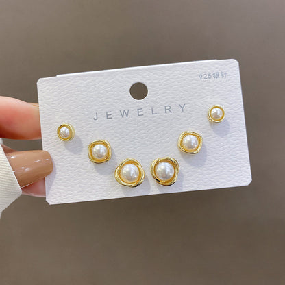 Women's Fashion Simple Silver Pin Earrings Set-Jewearrings