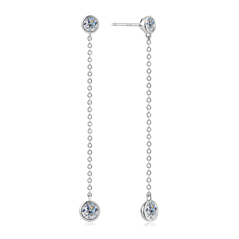 Tassel Long 1.6 Carat Moissanite Earrings-Jewearrings