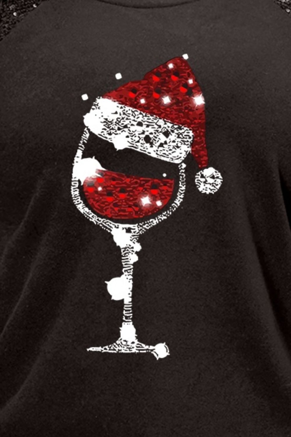 Plus Size Graphic Sequin Long Sleeve Round Neck T-Shirt-Jewearrings