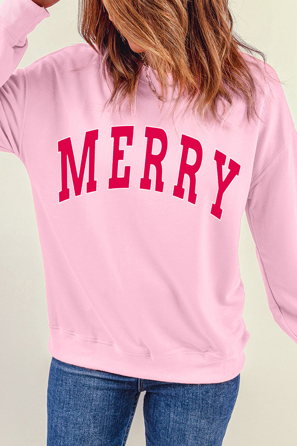 MERRY Graphic Dropped Shoulder Sweatshirt-Jewearrings