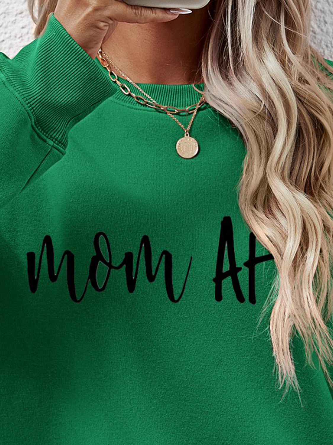 Letter Graphic Dropped Shoulder Sweatshirt-Jewearrings