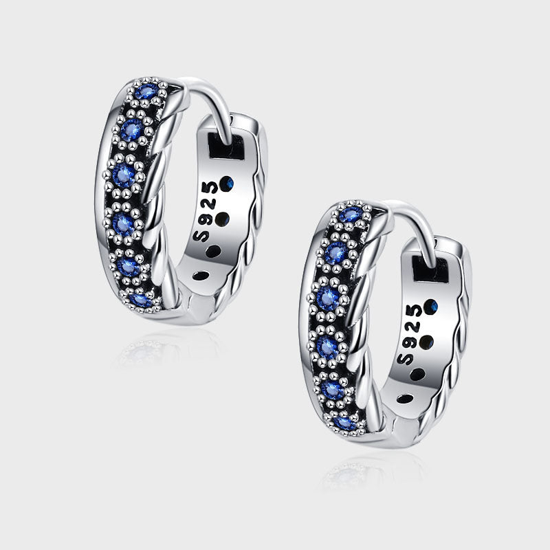 S925 Sterling Silver Zirconium Woven Vintage Earrings-Jewearrings