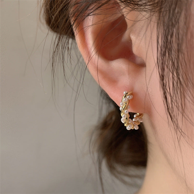 Senior Mori Temperament Hoop Earrings Female Earrings-Jewearrings