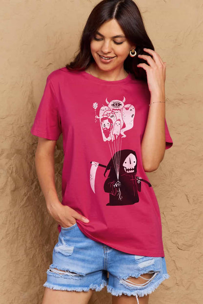 Simply Love Full Size Death Graphic T-Shirt-Jewearrings