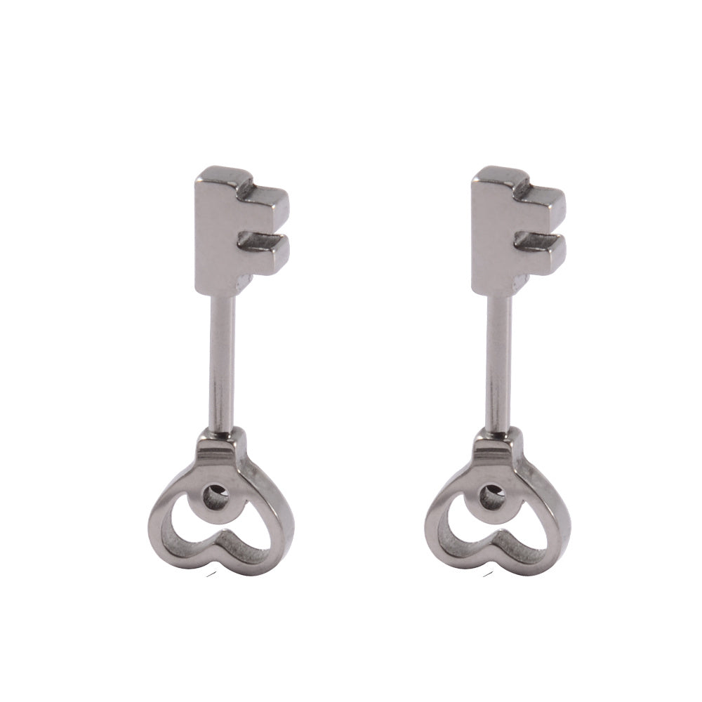 Stainless Steel Cross Arrow Love Earrings-Jewearrings