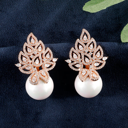 New Popular Style Pierced Hole Pattern Pearl Earrings Jewelry-Jewearrings