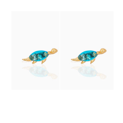 Jewelry Real Gold Plated Colorful Zircon Cute Stud Earrings-Jewearrings