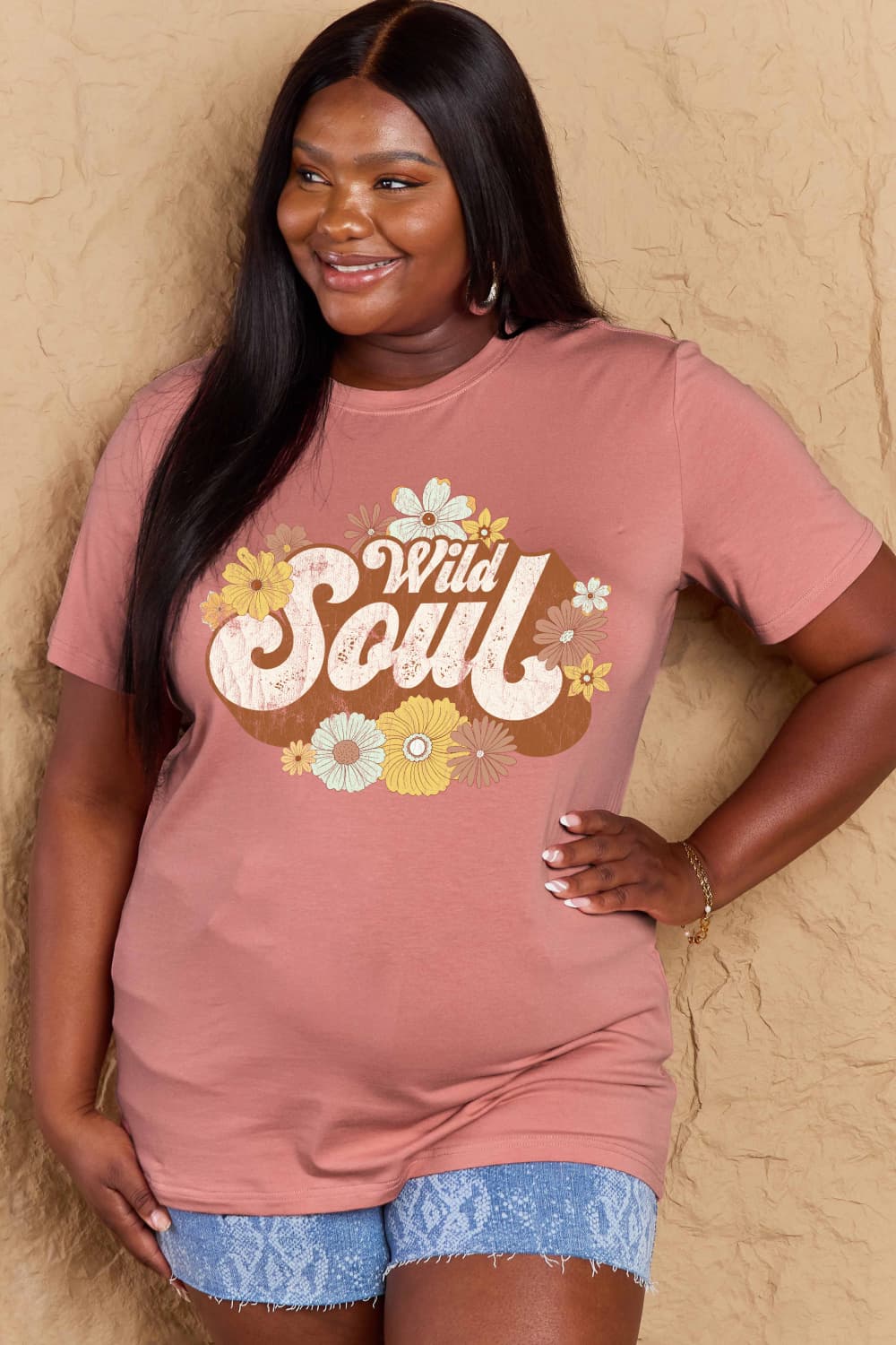 Simply Love Full Size WILD SOUL Graphic Cotton T-Shirt-Jewearrings