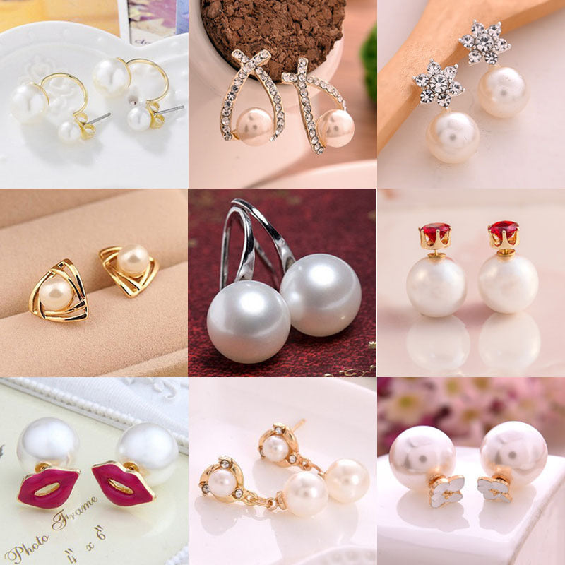 Korean Fashion Pearl Stud Earrings-Jewearrings