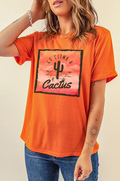 Go Climb A Cactus Slogan Graphic Tee Shirt-Jewearrings