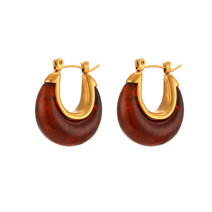 Round Acrylic Jewelry Fashion Vintage Earrings-Jewearrings