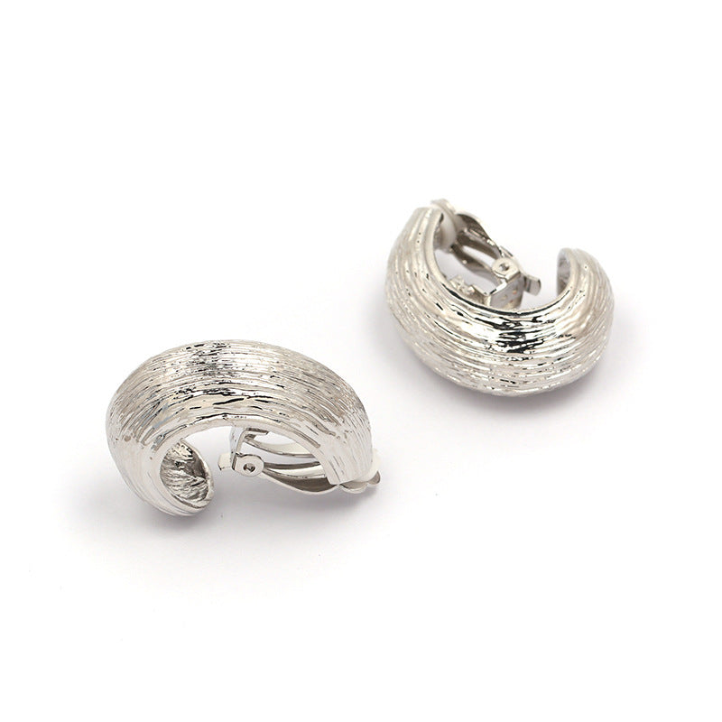 New Alloy C- Shaped Ear Clip Female Earrings-Jewearrings