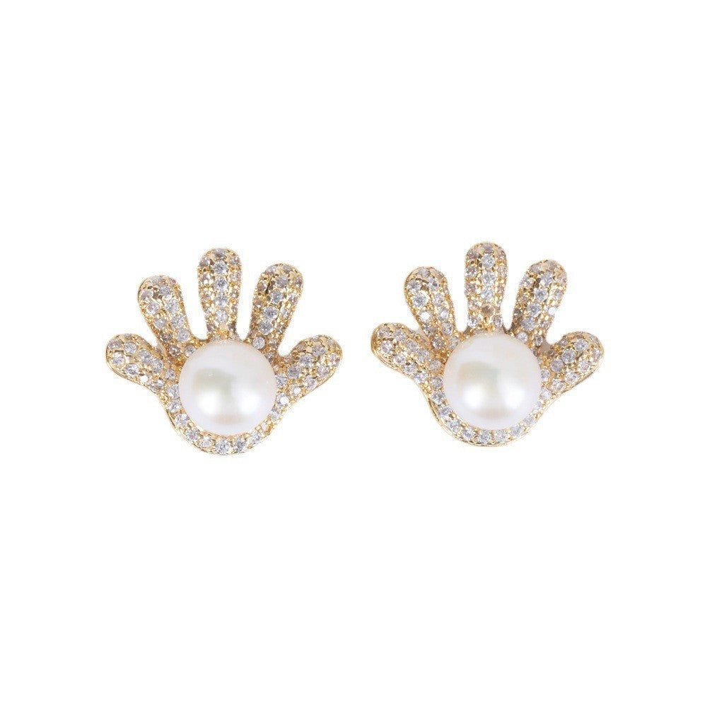 Natural Pearl Micro-Set Delicate Earrings-Jewearrings