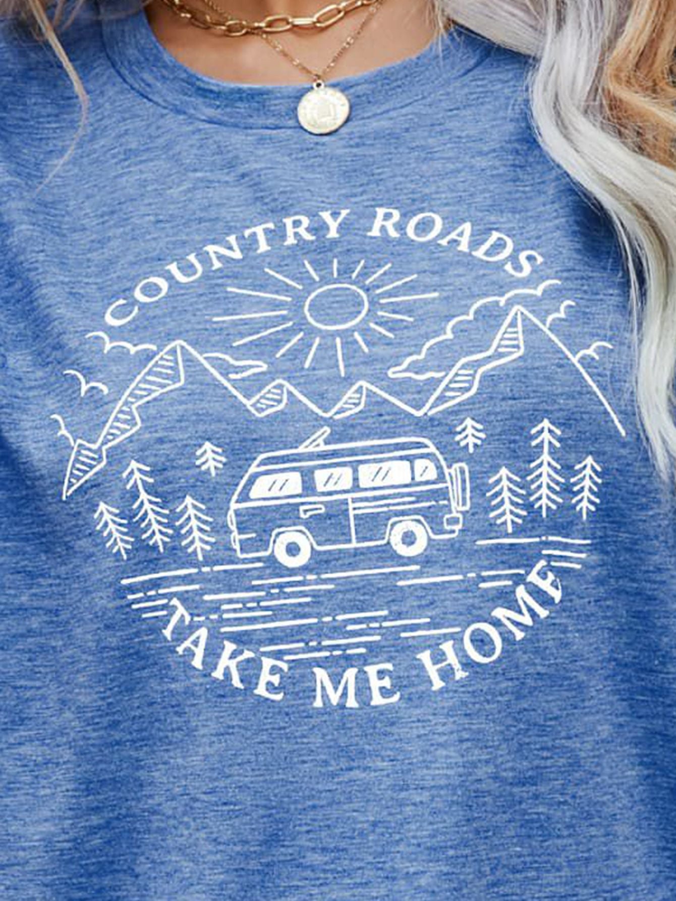 COUNTRY ROADS TAKE ME HOME Graphic Tee-Jewearrings