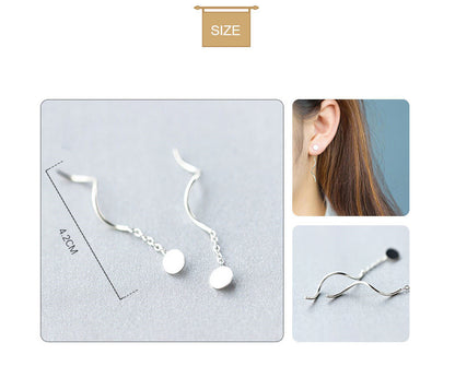 Women's Fashion Sweet Round Silver Earrings-Jewearrings