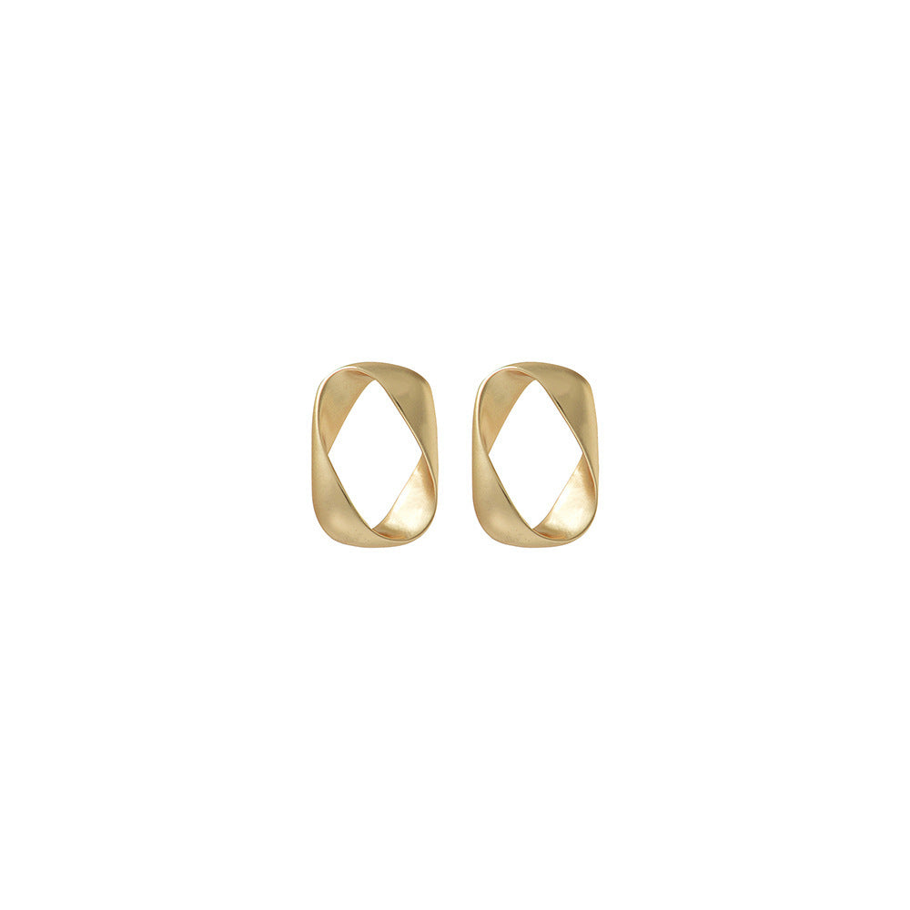 S925 Silver Needle Hollow Earrings Simple Fashion Alloy Matte-Jewearrings