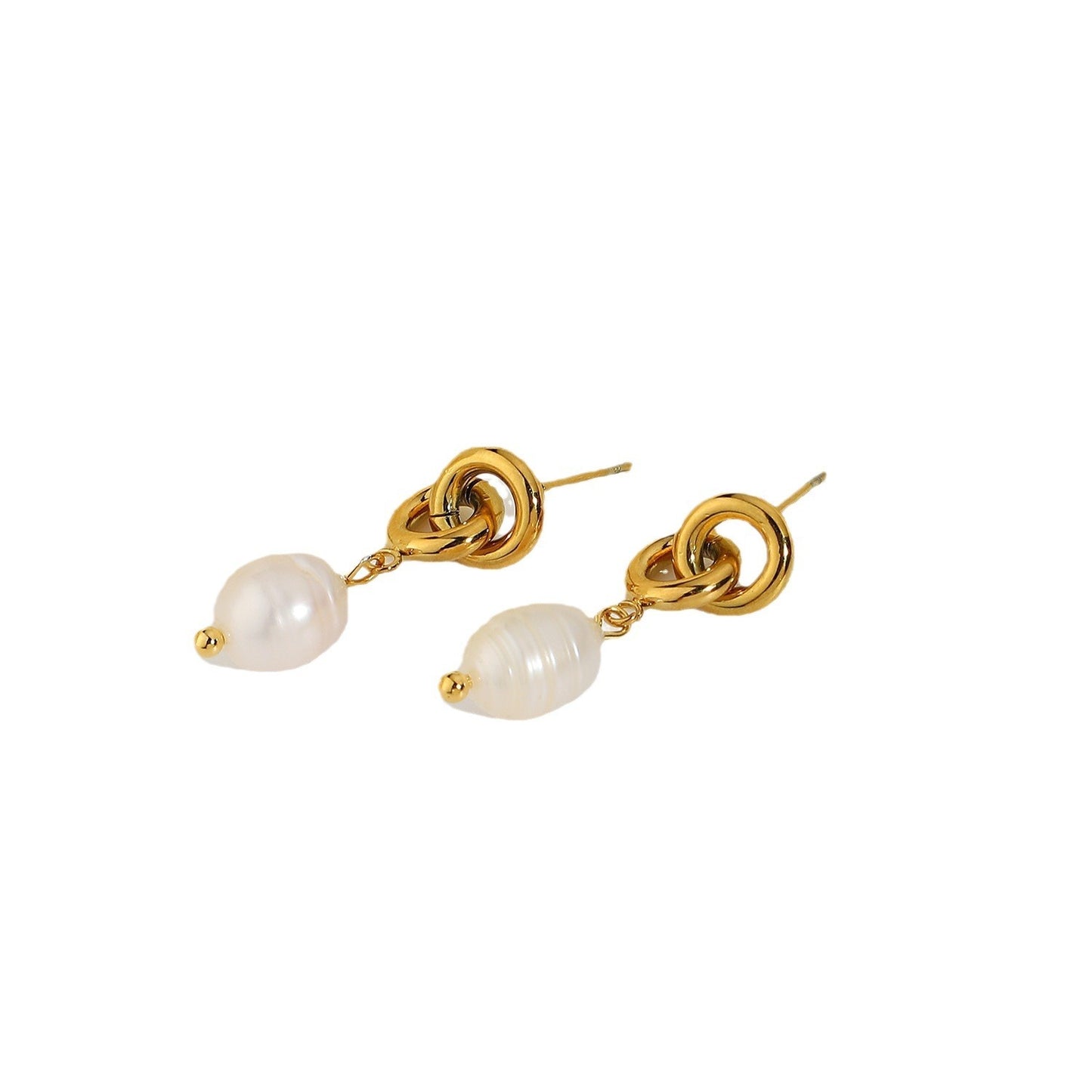 Women's Fashion Gold-plated Stainless Steel Chain Drop Earrings-Jewearrings