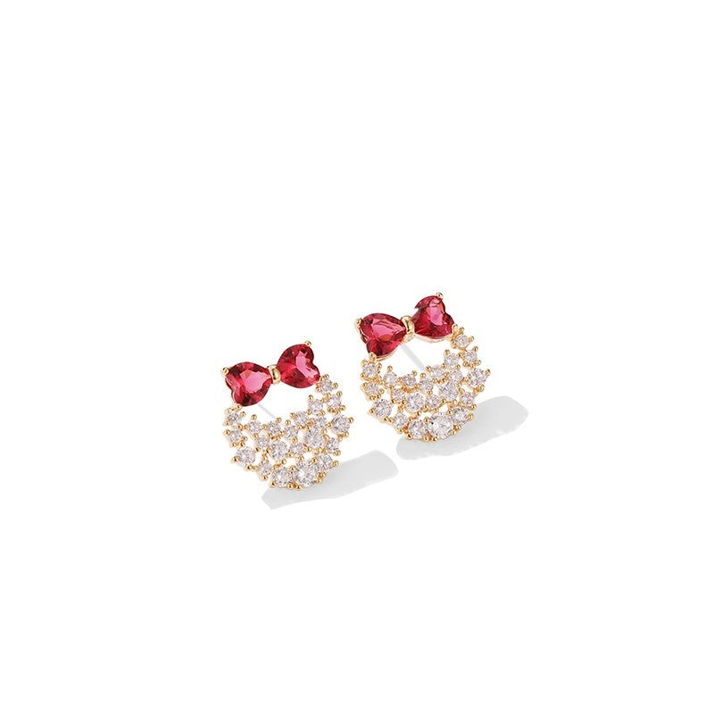 Bow Stud Earrings Female Fashion Ear Clip-Jewearrings