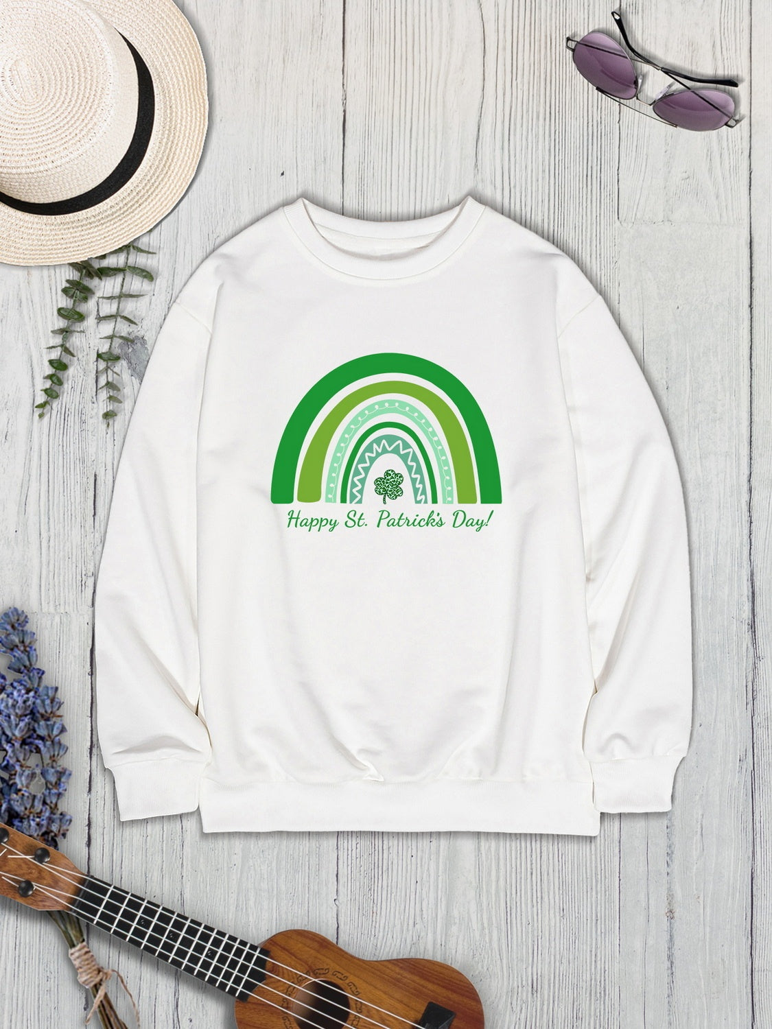 HAPPY ST. PATRICK'S DAY Round Neck Sweatshirt-Jewearrings