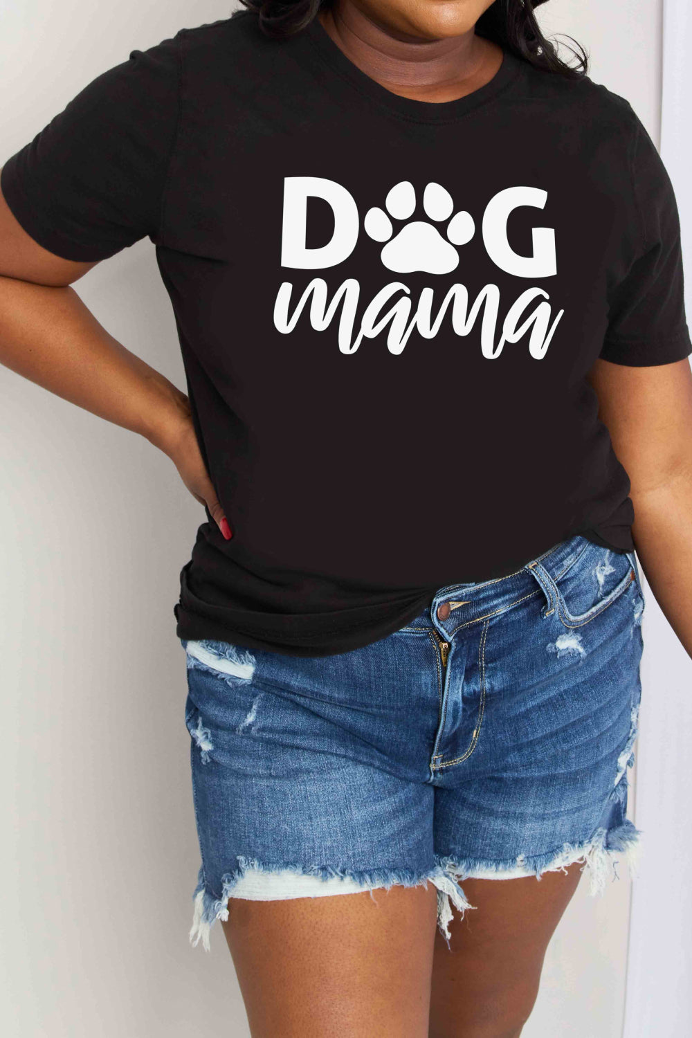 Simply Love Full Size DOG MAMA Graphic Cotton T-Shirt-Jewearrings