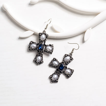 New Exaggerated Luxury Cross Shape Stud Earrings-Jewearrings