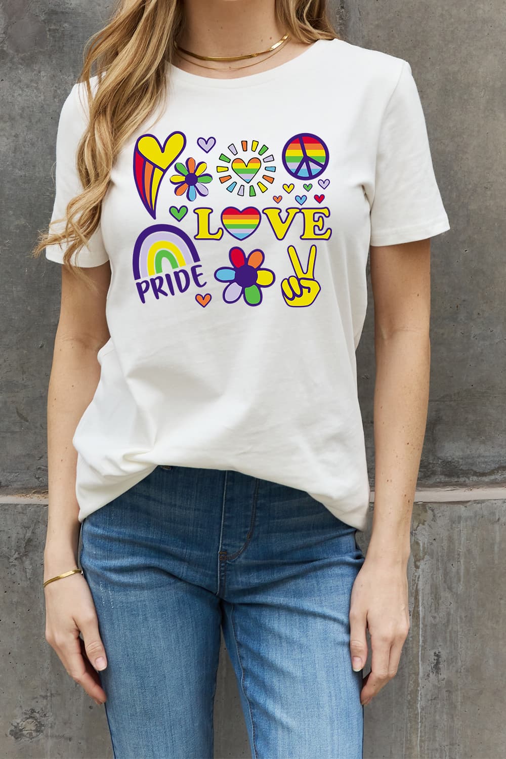 Simply Love Full Size LOVE PRIDE Graphic Cotton Tee-Jewearrings