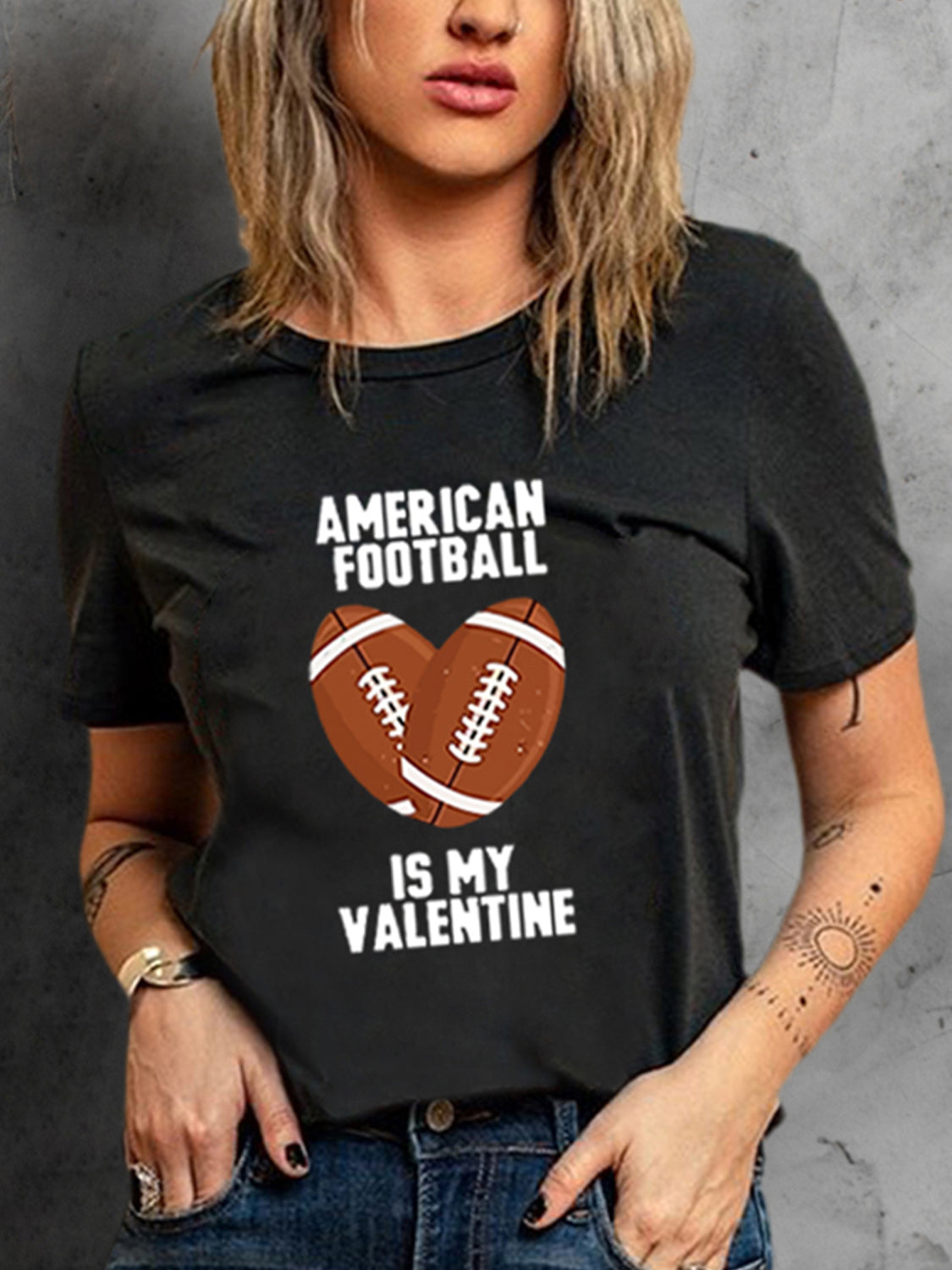 Football Graphic Short Sleeve T-Shirt-Jewearrings