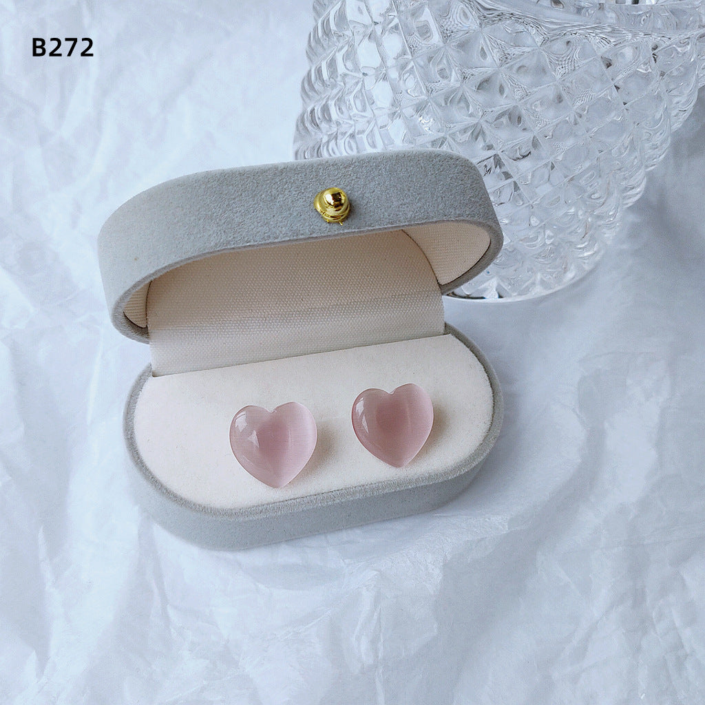 Dongdaemun Gentle Opal Stud Earrings Women Earrings-Jewearrings