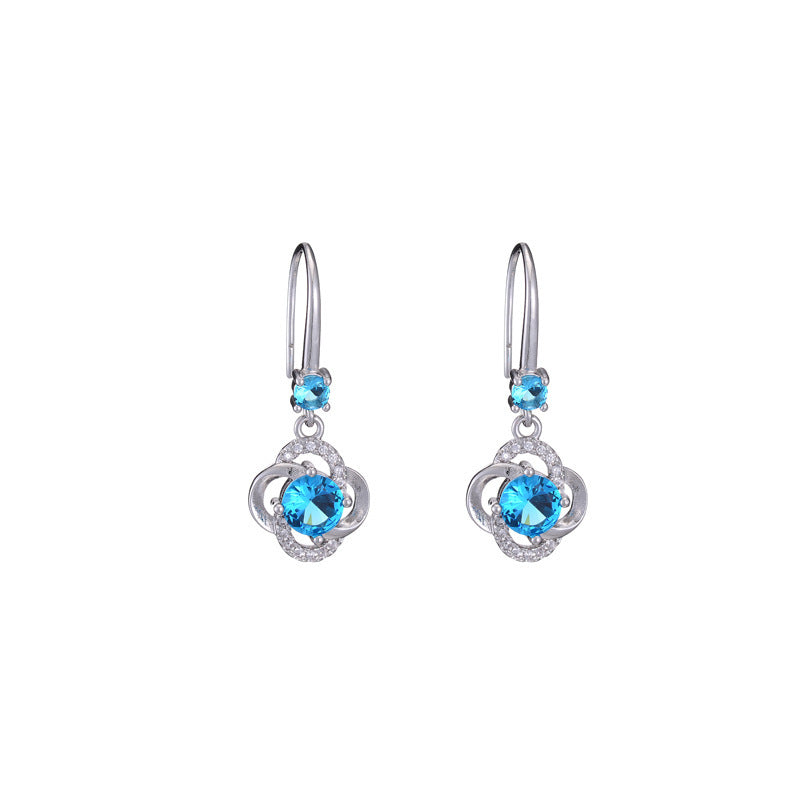 Women's Clover 925 Sterling Silver Fashion Earrings-Jewearrings