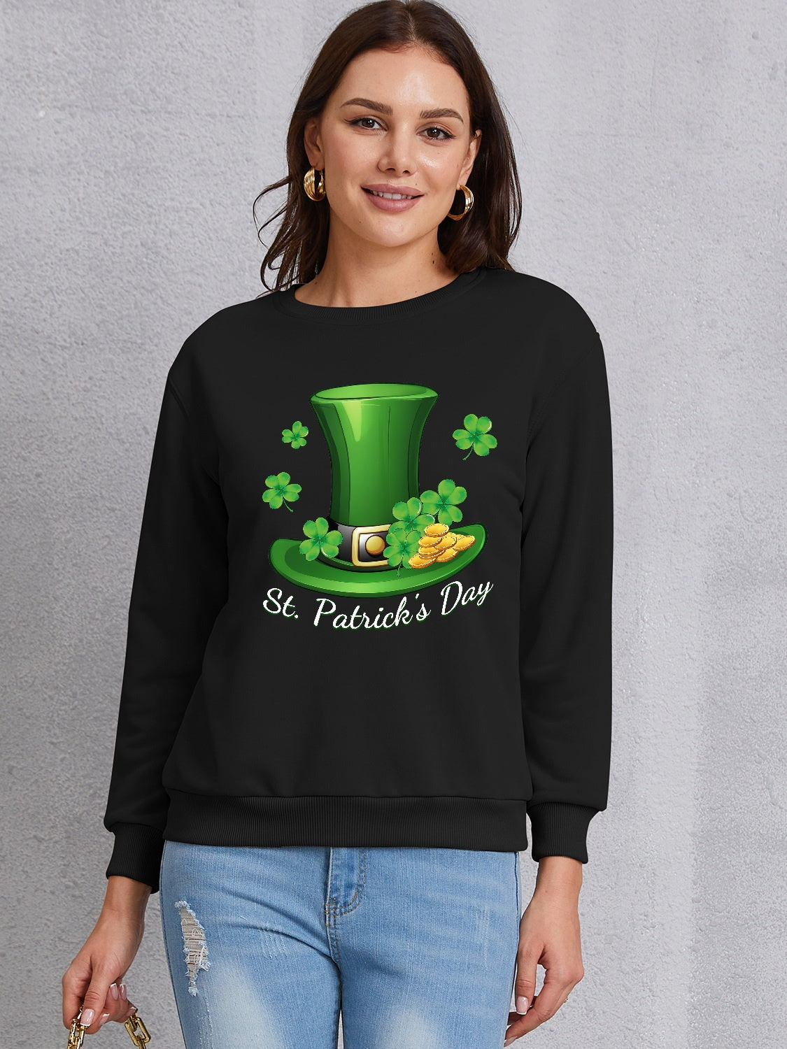 ST. PATRICK'S DAY Round Neck Dropped Shoulder Sweatshirt-Jewearrings