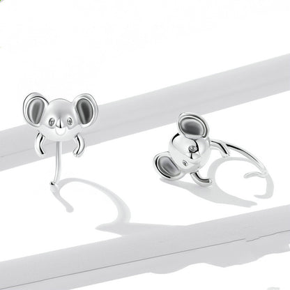 Mini Koala Earrings Cute Animal 925 Silver Stud-Jewearrings