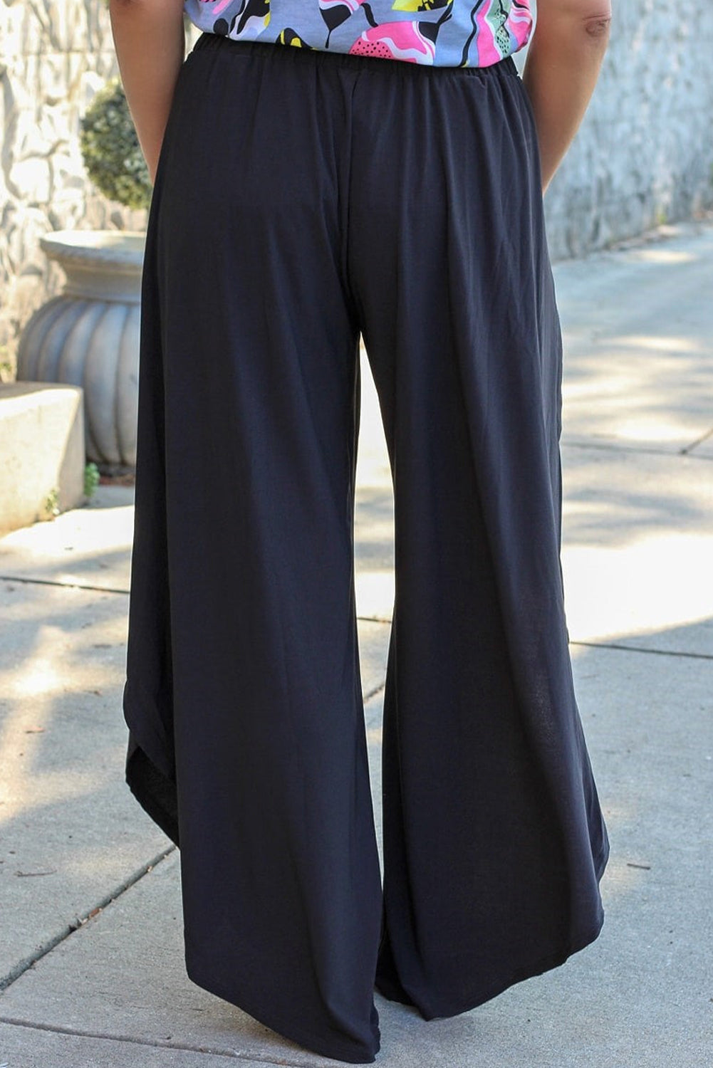 Plus Size Tie Front Wide Leg Pants-Jewearrings