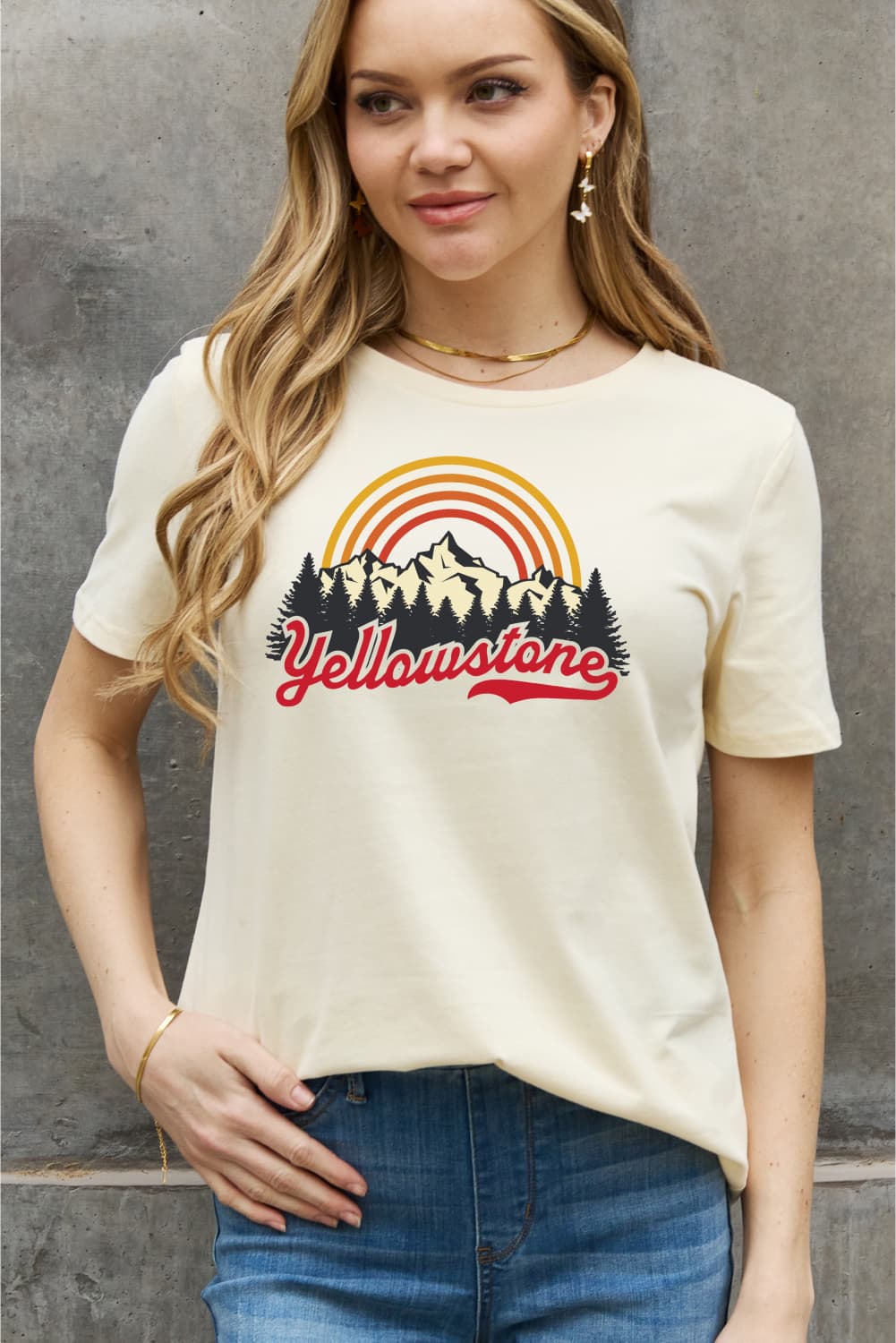 Simply Love Full Size YELLOWSTONE Graphic Cotton Tee-Jewearrings